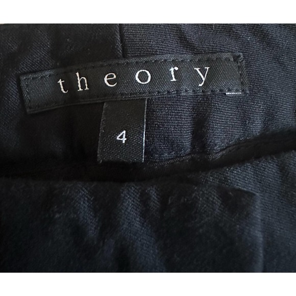 Women 4 Theory Testra Bistretch 2 Black Trousers Ankle Pants Straight Leg Cotton - Picture 5 of 6